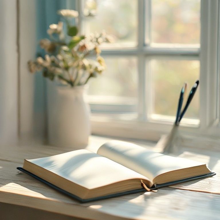 Journal for tracking sleep habits Notebook and pen on wooden desk